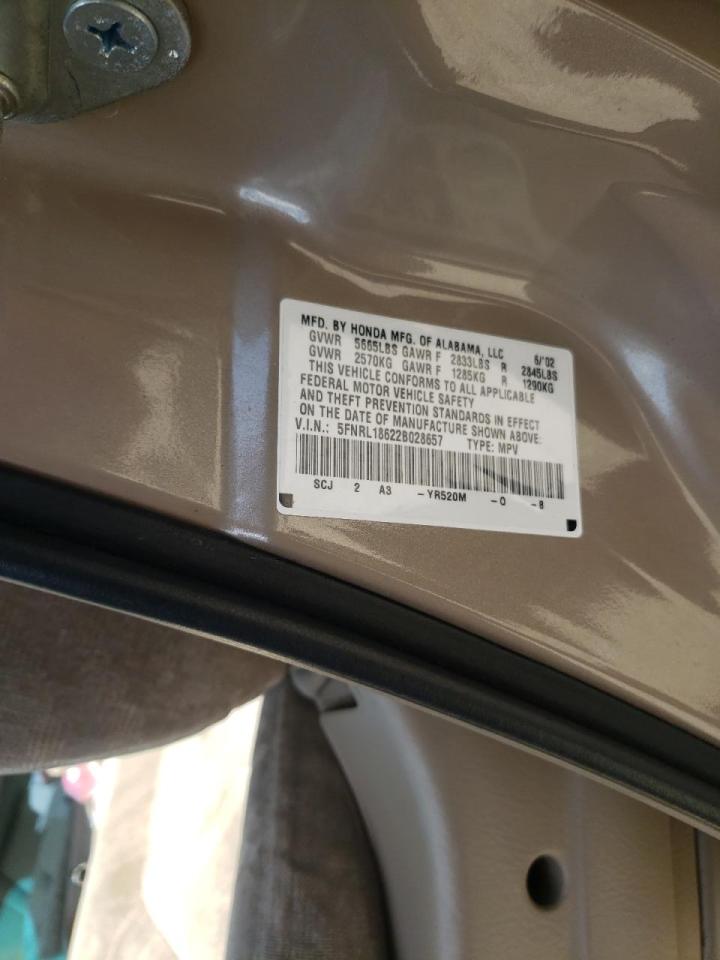 Photo 10 from auction – 2002 HONDA ODYSSEY with VIN 5FNRL18622B028657