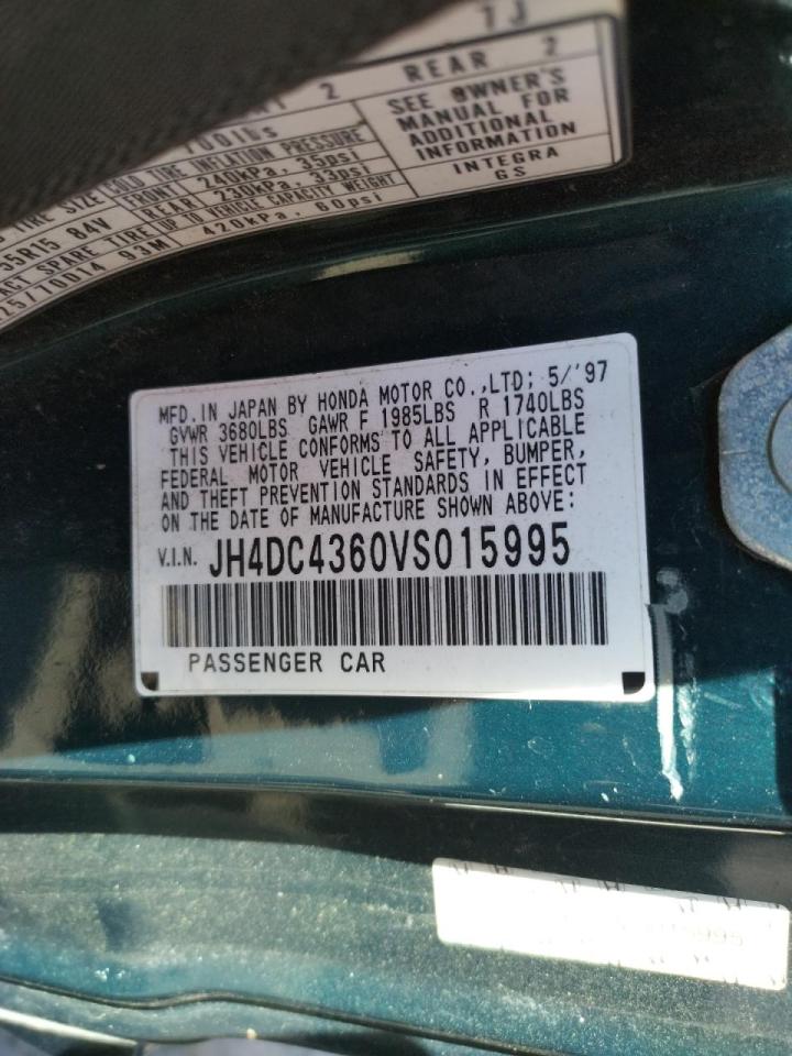 Photo 10 from auction – 1997 ACURA INTEGRA GS with VIN JH4DC4360VS015995
