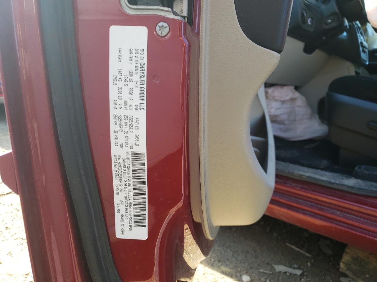 Photo 10 from auction – 2014 DODGE GRAND CARA with VIN 2C4RDGCG2ER263410