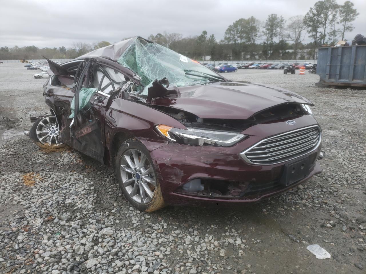 FORD FUSION SE 2017 with VIN 3FA6P0PU1HR380563 - Photo from auction