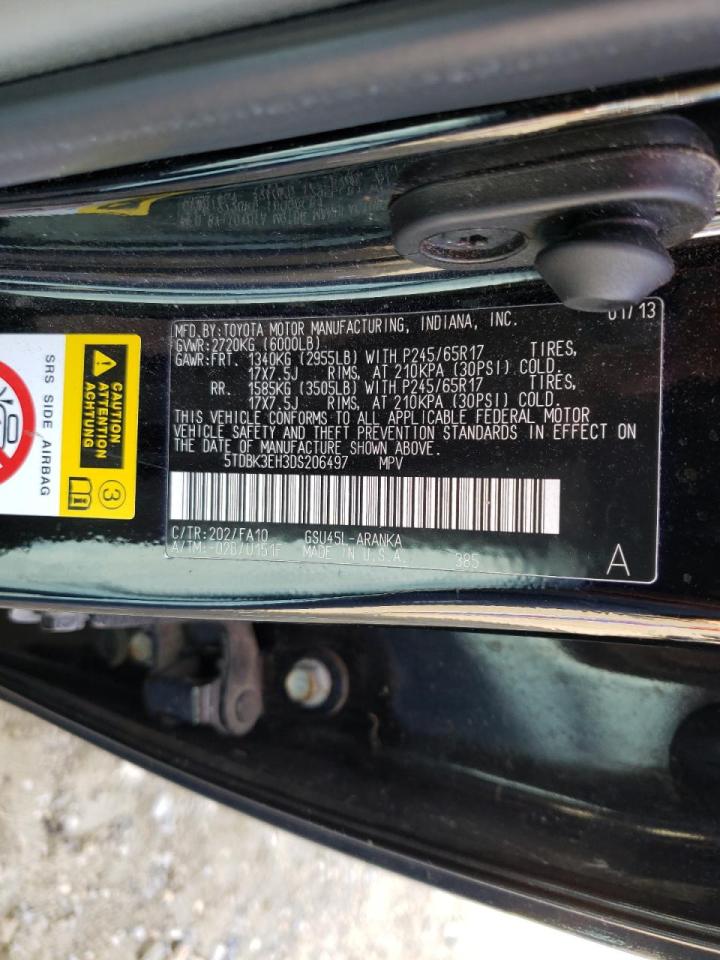 Photo 10 from auction – 2013 TOYOTA HIGHLANDER with VIN 5TDBK3EH3DS206497