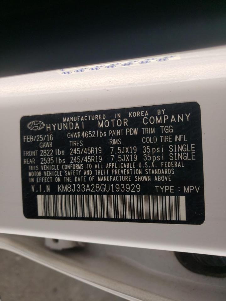 Photo 10 from auction – 2016 HYUNDAI TUCSON LIM with VIN KM8J33A28GU193929