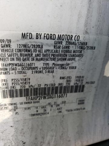 Photo 10 from auction – 2010 FORD TAURUS LIM with VIN 1FAHP2FW3AG116071