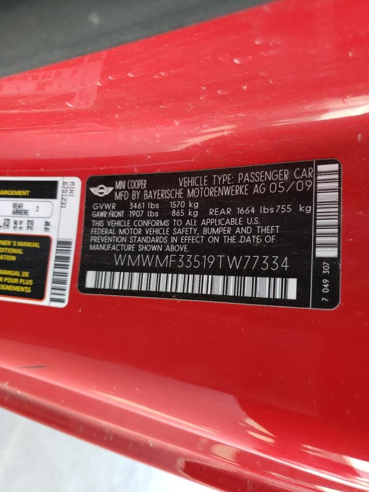 Photo 10 from auction – 2009 MINI COOPER with VIN WMWMF33519TW77334