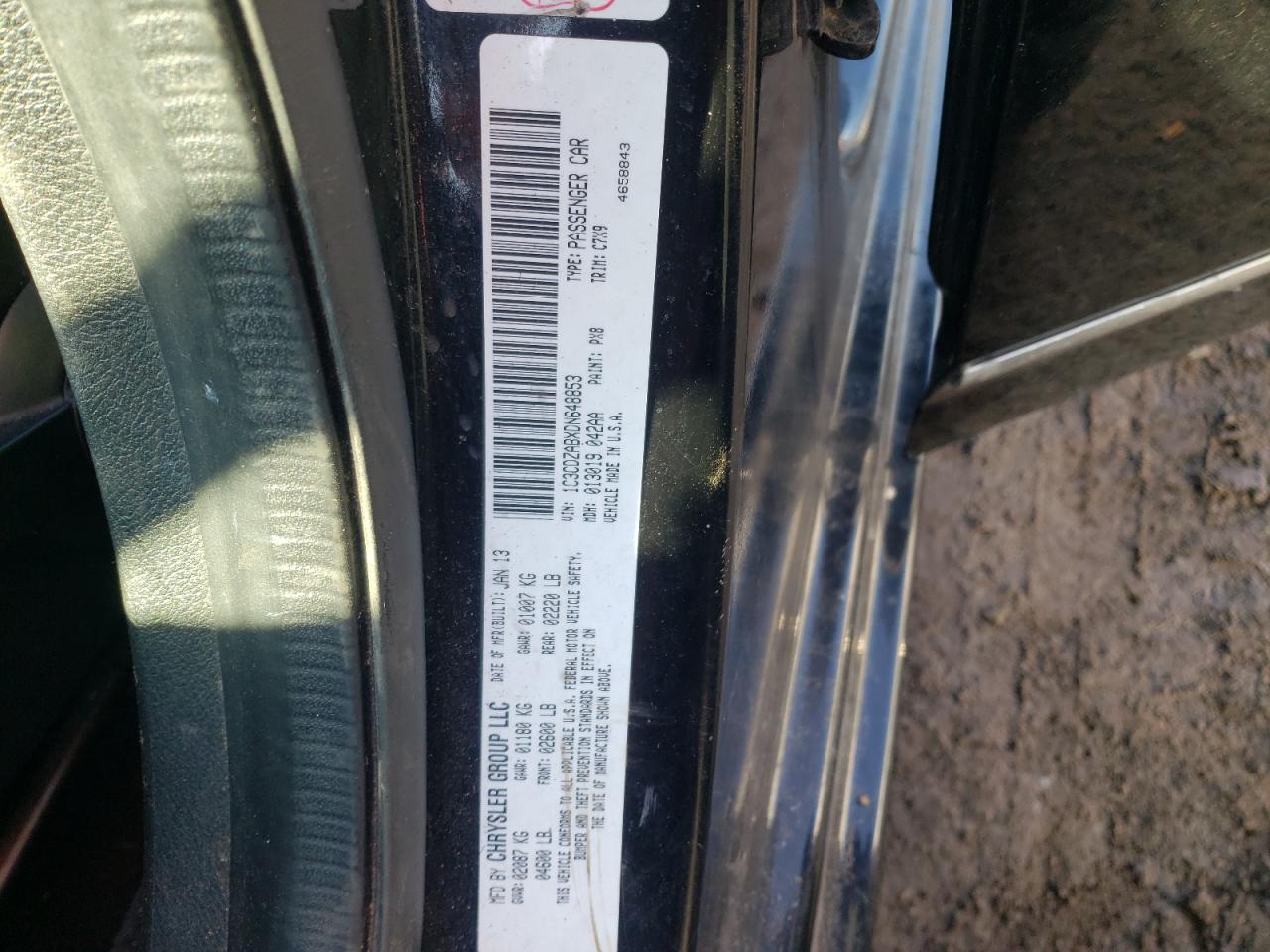 Photo 10 from auction – 2013 DODGE AVENGER SE with VIN 1C3CDZABXDN648853