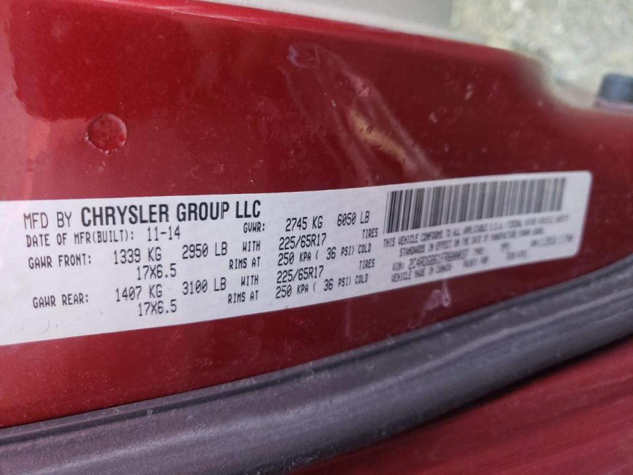 Photo 10 from auction – 2015 DODGE GRAND CARA with VIN 2C4RDGBG1FR600037