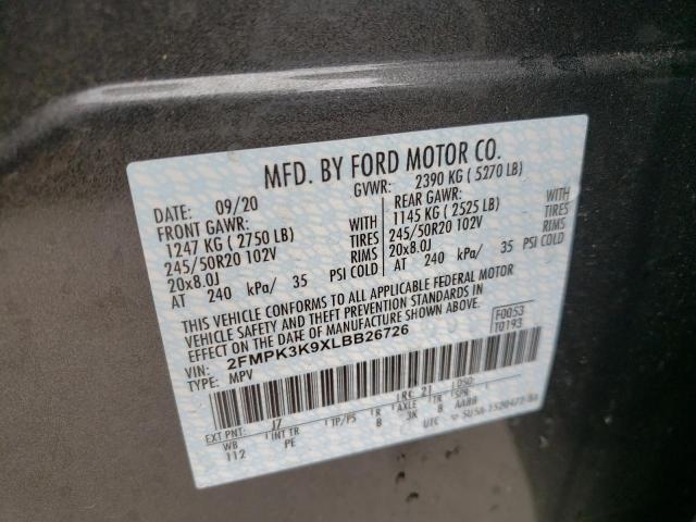 Photo 10 from auction – 2020 FORD EDGE TITAN with VIN 2FMPK3K9XLBB26726