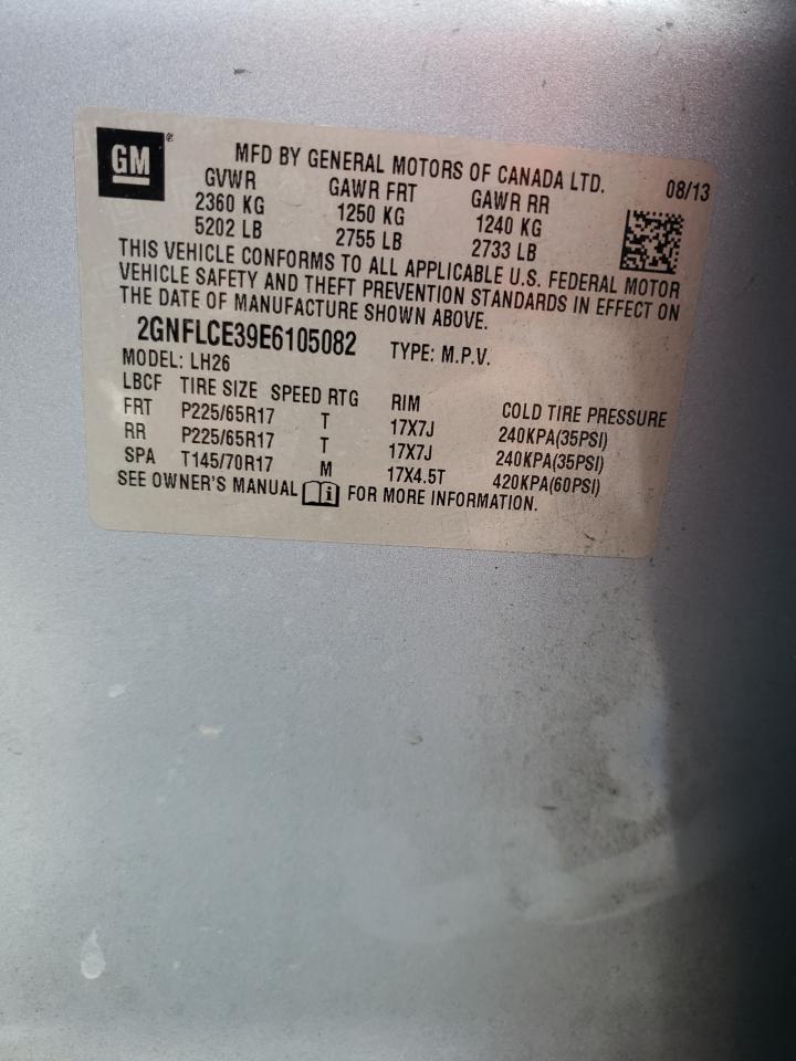 Photo 10 from auction – 2014 CHEVROLET EQUINOX LT with VIN 2GNFLCE39E6105082