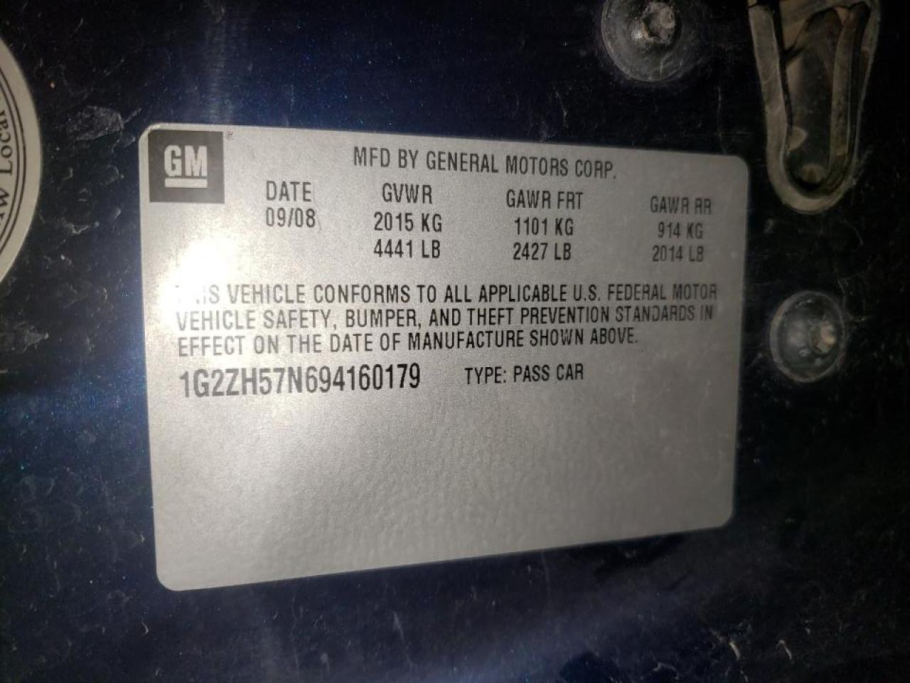 Photo 10 from auction – 2010 PONTIAC G6 with VIN 1G2ZA5E07A4147568