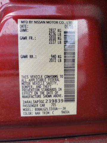 Photo 10 from auction – 2016 NISSAN ALTIMA 2.5 with VIN 1N4AL3AP3GC239839