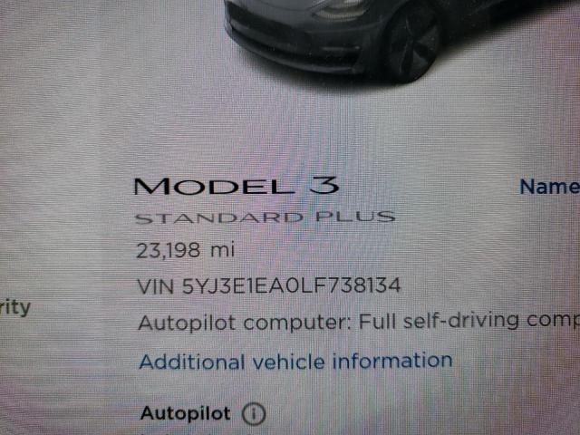 Photo 8 from auction – 2020 TESLA MODEL 3 with VIN 5YJ3E1EA0LF738134