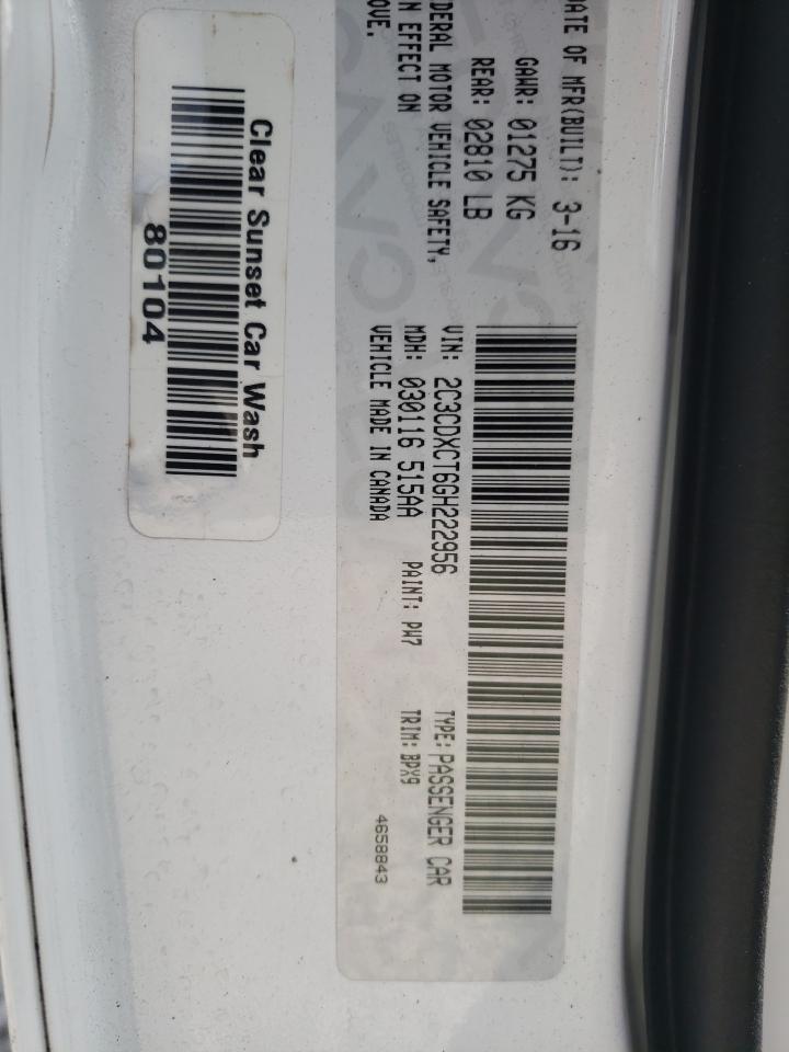 Photo 10 from auction – 2016 DODGE CHARGER R/ with VIN 2C3CDXCT6GH222956