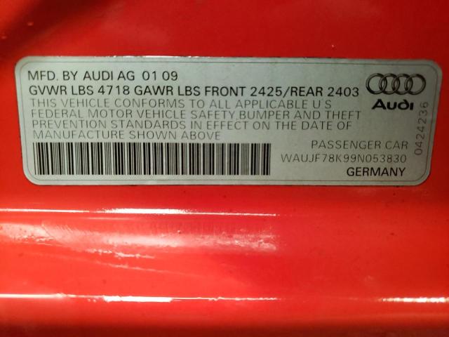 Photo 10 from auction – 2009 AUDI A4 PREMIUM with VIN WAUJF78K99N053830
