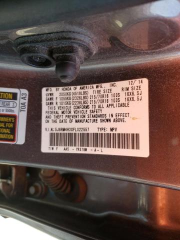 Photo 10 from auction – 2015 HONDA CR-V LX with VIN 5J6RM4H3XFL022557