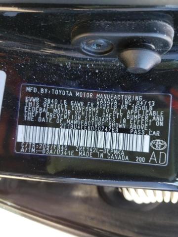 Фото 10 с аукциона – 2013 TOYOTA COROLLA BA с VIN 2T1BU4EE6DC074768