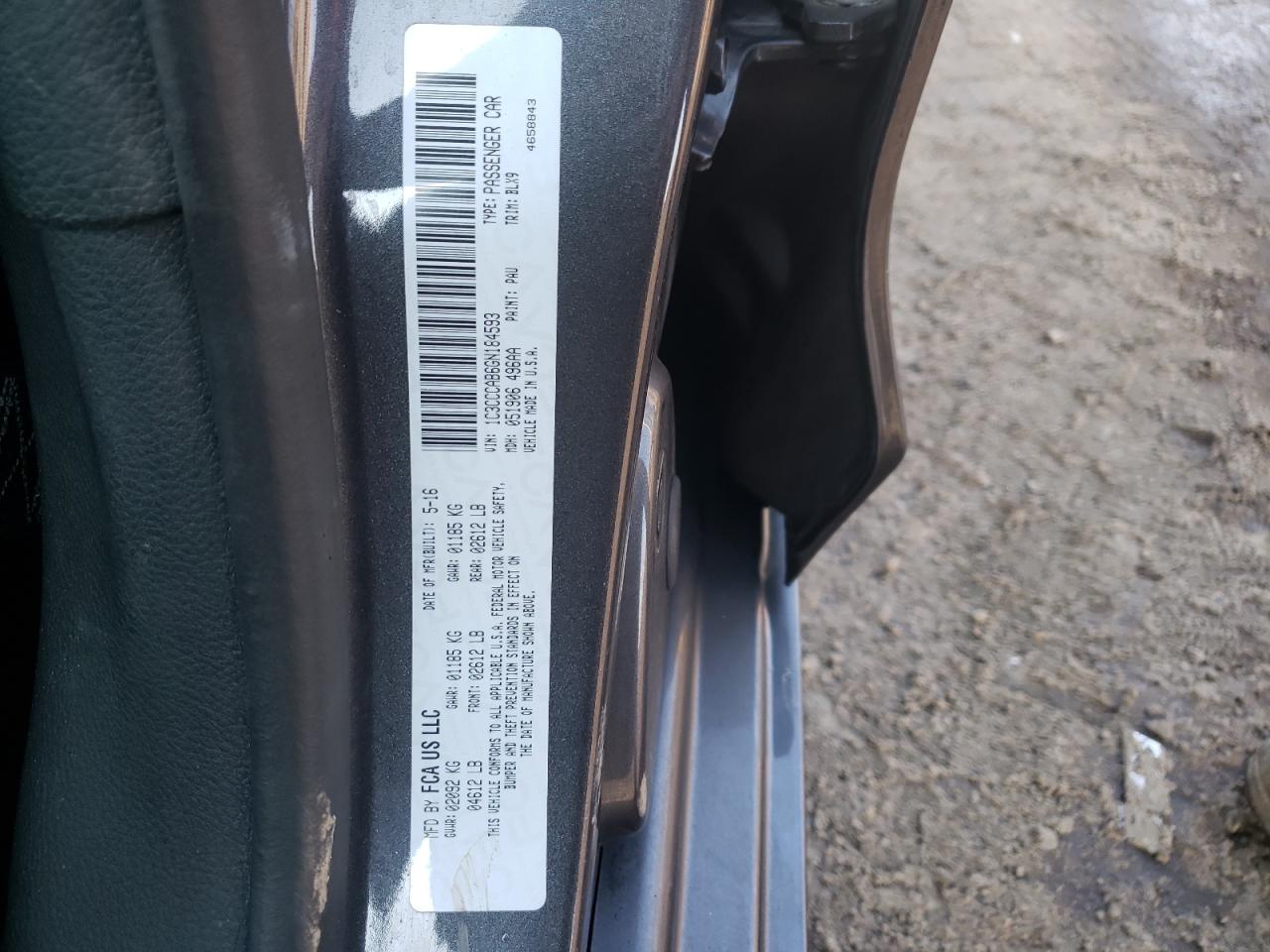 Photo 10 from auction – 2016 CHRYSLER 200 LIMITE with VIN 1C3CCCAB6GN184593