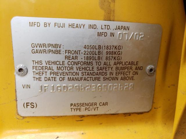 Photo 10 from auction – 2003 SUBARU IMPREZA WR with VIN JF1GD29623G502628