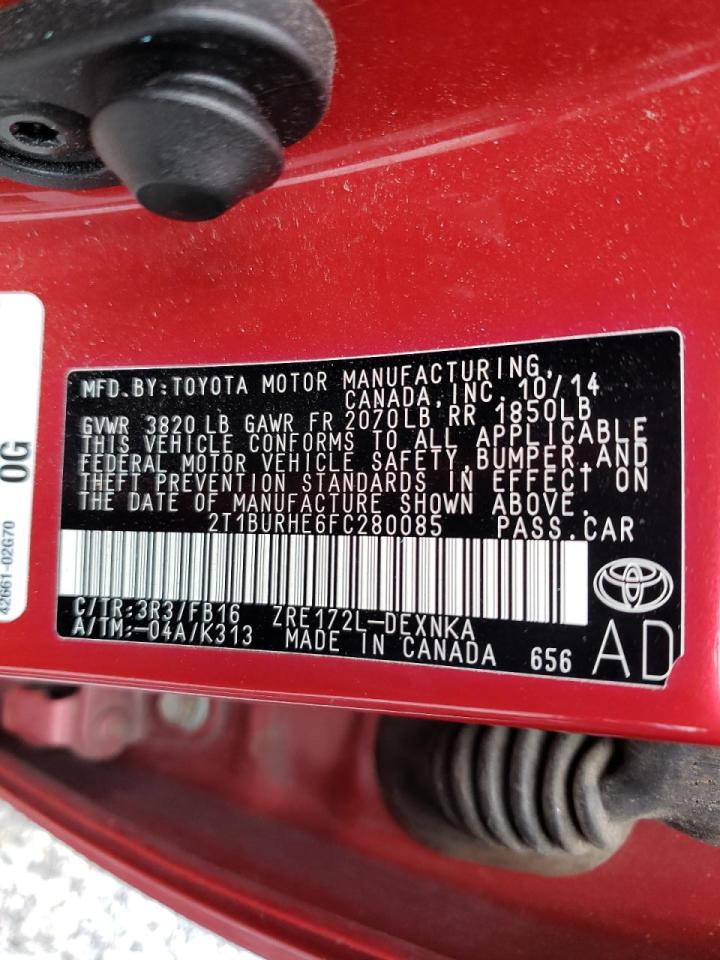 Photo 10 from auction – 2015 TOYOTA COROLLA with VIN 2T1BURHE6FC280085