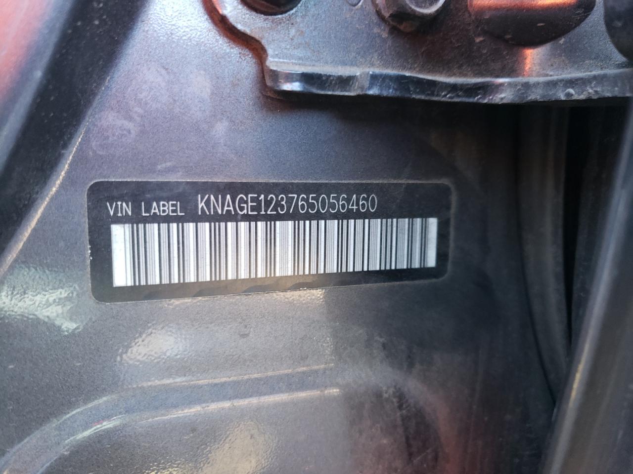 Photo 10 from auction – 2006 KIA OPTIMA LX with VIN KNAGE123765056460