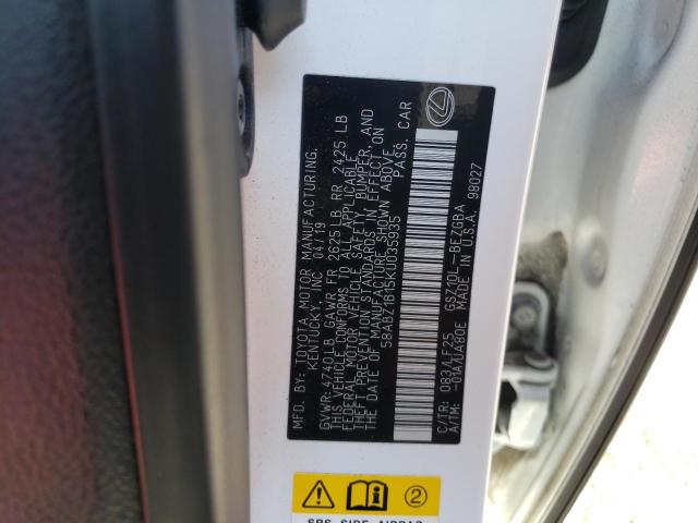 Photo 10 from auction – 2019 LEXUS ES 350 with VIN 58ABZ1B15KU035935