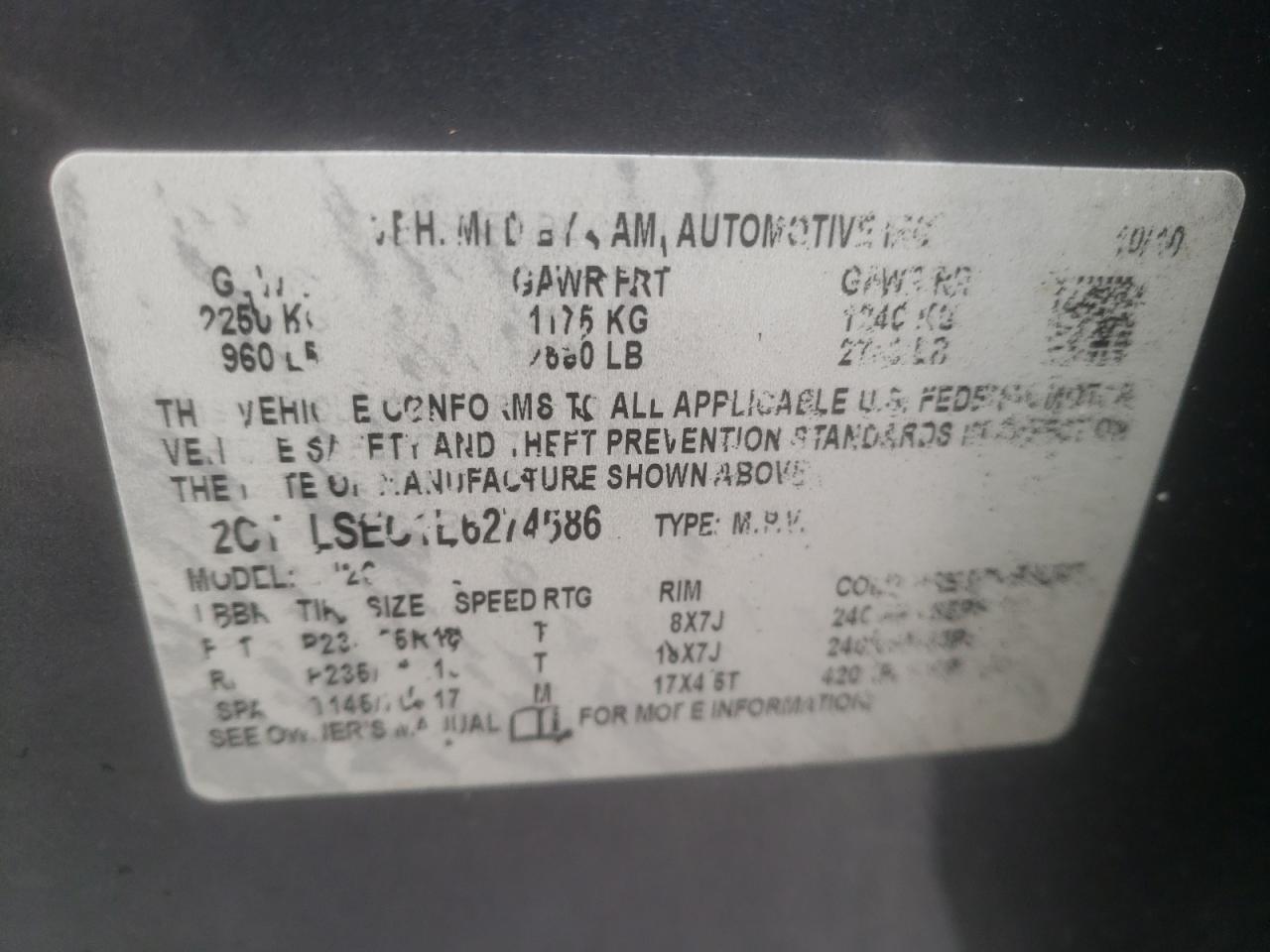 Photo 10 from auction – 2011 GMC TERRAIN SL with VIN 2CTALSEC1B6274686