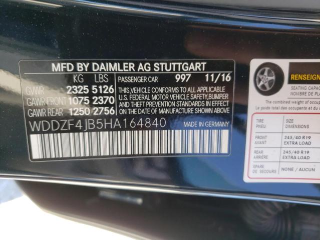 Photo 10 from auction – 2017 MERCEDES-BENZ E 300 with VIN WDDZF4JB5HA164840
