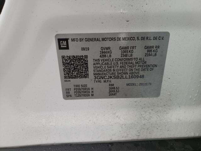 Photo 10 from auction – 2020 CHEVROLET TRAX LS with VIN 3GNCJKSB2LL160948