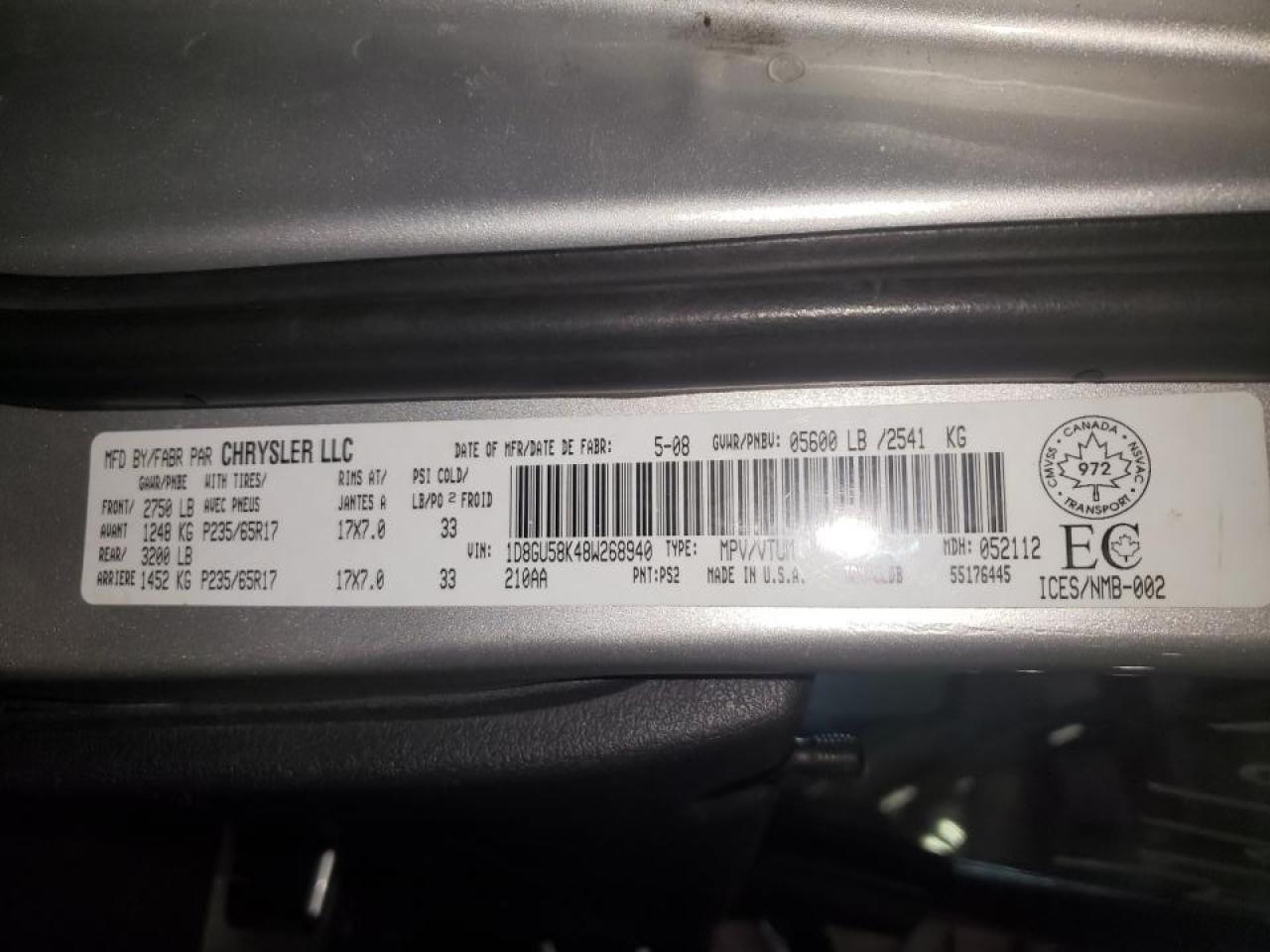 Photo 10 from auction – 2008 DODGE NITRO SLT with VIN 1D8GU58K48W268940