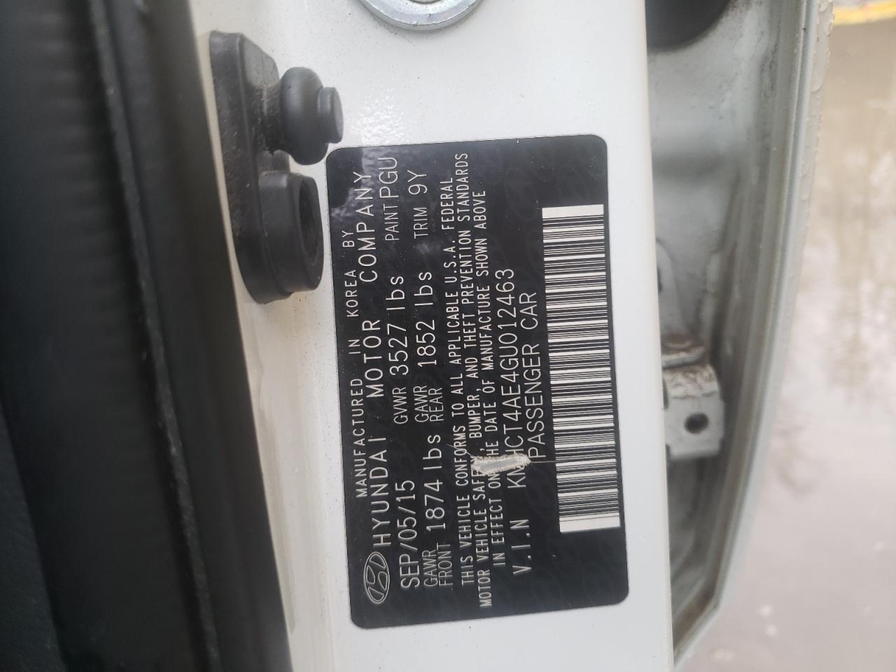 Photo 10 from auction – 2016 HYUNDAI ACCENT SE with VIN KMHCT4AE4GU012463