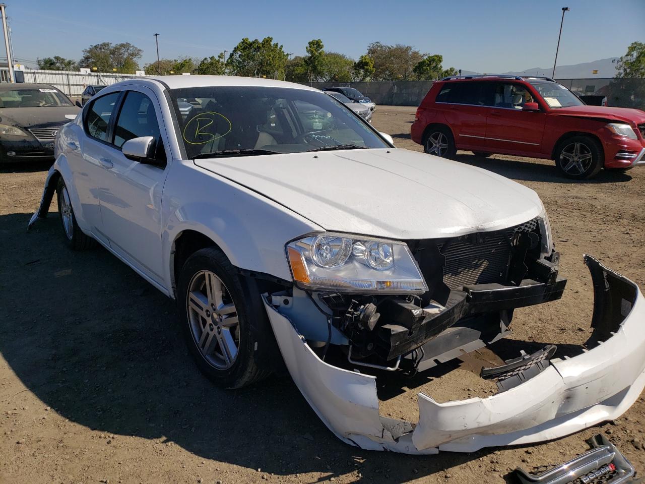 DODGE AVENGER SX 2013 with VIN 1C3CDZCB7DN523130 - Photo from auction