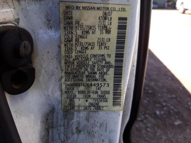 Photo 10 from auction – 2007 NISSAN FRONTIER K with VIN 1N6BD06T47C449573