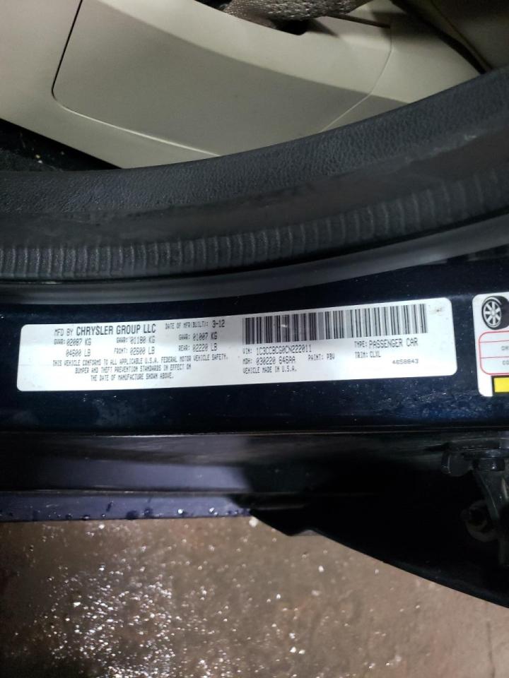 Photo 10 from auction – 2012 CHRYSLER 200 LIMITE with VIN 1C3CCBCG0CN222011