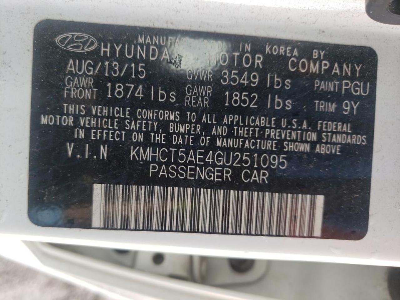 Photo 10 from auction – 2016 HYUNDAI ACCENT SE with VIN KMHCT5AE4GU251095