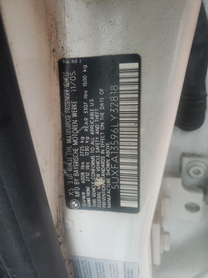Photo 10 from auction – 2006 BMW X5 with VIN 5UXFA13596LY32818