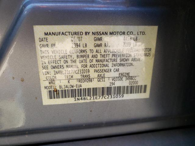 Photo 10 from auction – 2007 NISSAN ALTIMA 3.5 with VIN 1N4BL21E77C231059