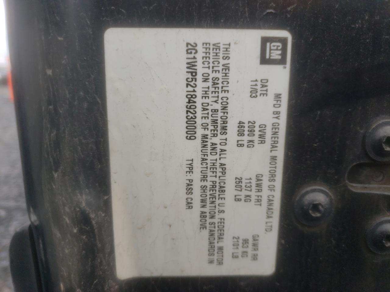 Zdjęcie 10 z aukcji – 2004 CHEVROLET IMPALA SS z VIN 2G1WP521849230009