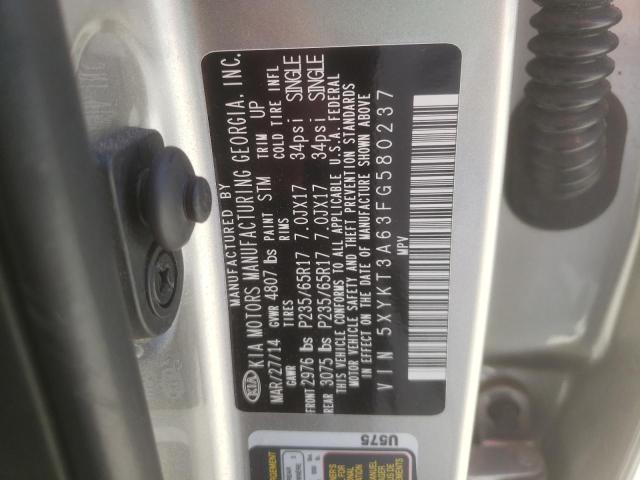 Photo 10 from auction – 2015 KIA SORENTO LX with VIN 5XYKT3A63FG580237