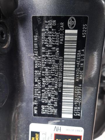 Photo 10 from auction – 2015 TOYOTA AVALON HYB with VIN 4T1BD1EB9FU038093