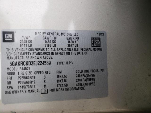 Photo 10 from auction – 2014 BUICK ENCLAVE with VIN 5GAKRCKD3EJ224589