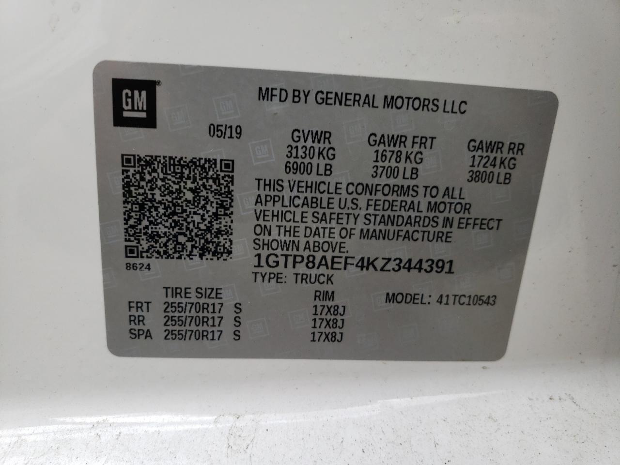 Photo 10 from auction – 2019 GMC SIERRA C15 with VIN 1GTP8AEF4KZ344391