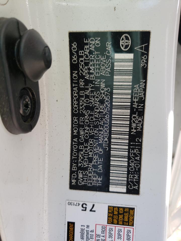 Photo 10 from auction – 2006 TOYOTA PIRUS with VIN JTDKB20U267520573