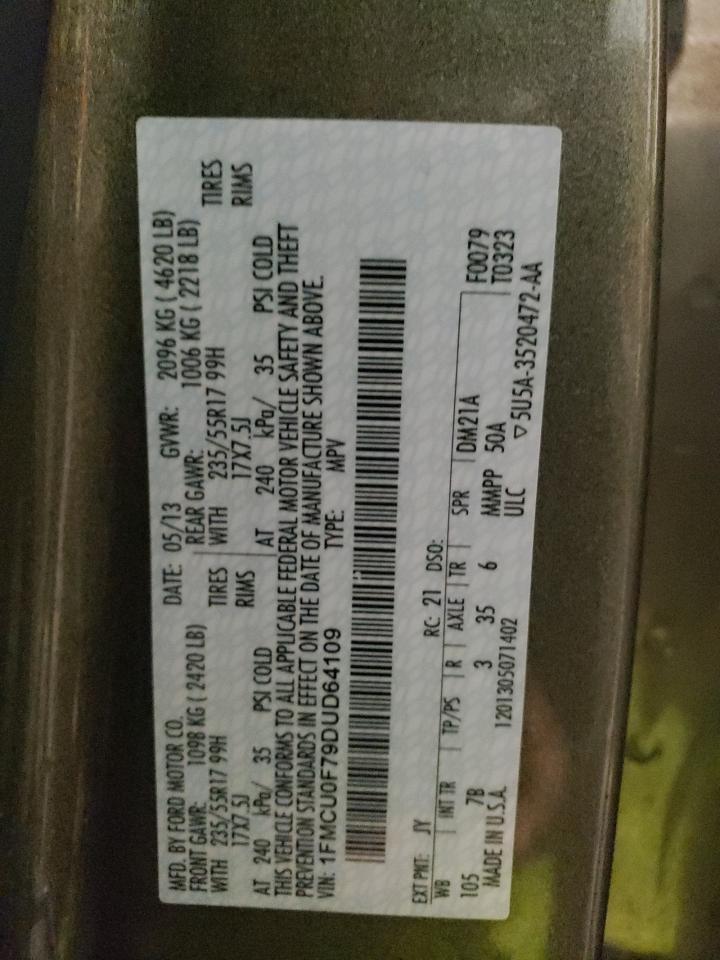Photo 10 from auction – 2013 FORD ESCAPE S with VIN 1FMCU0F79DUD64109