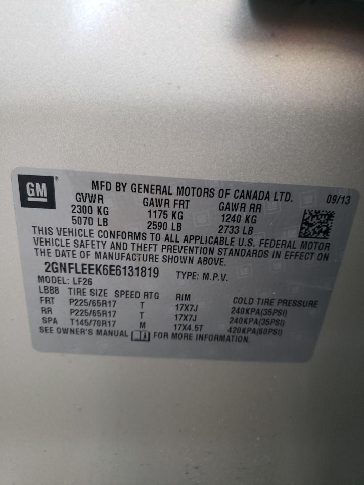 Photo 10 from auction – 2014 CHEVROLET EQUINOX LS with VIN 2GNFLEEK6E6131819