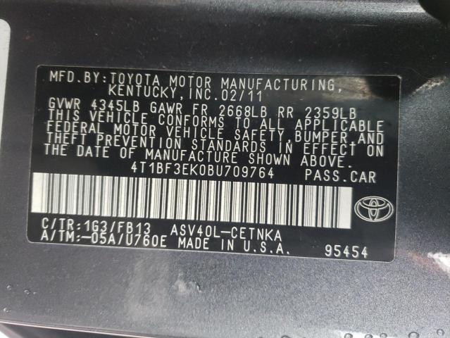 Photo 10 from auction – 2011 TOYOTA CAMRY BASE with VIN 4T1BF3EK0BU709764