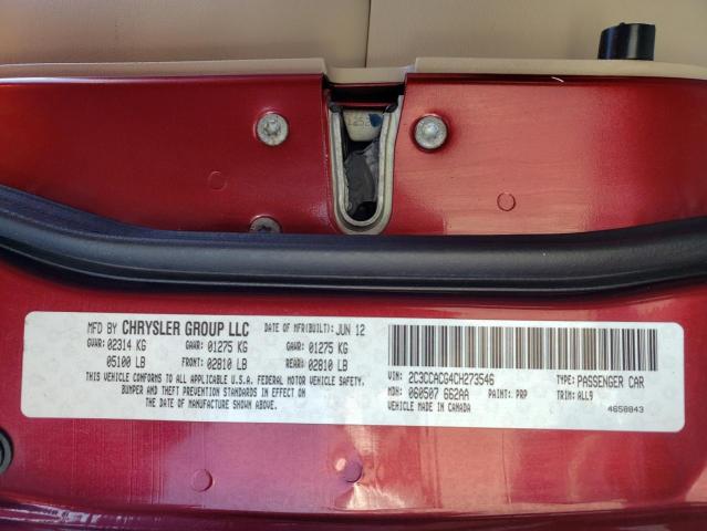 Photo 10 from auction – 2012 CHRYSLER 300 LIMITE with VIN 2C3CCACG4CH273546