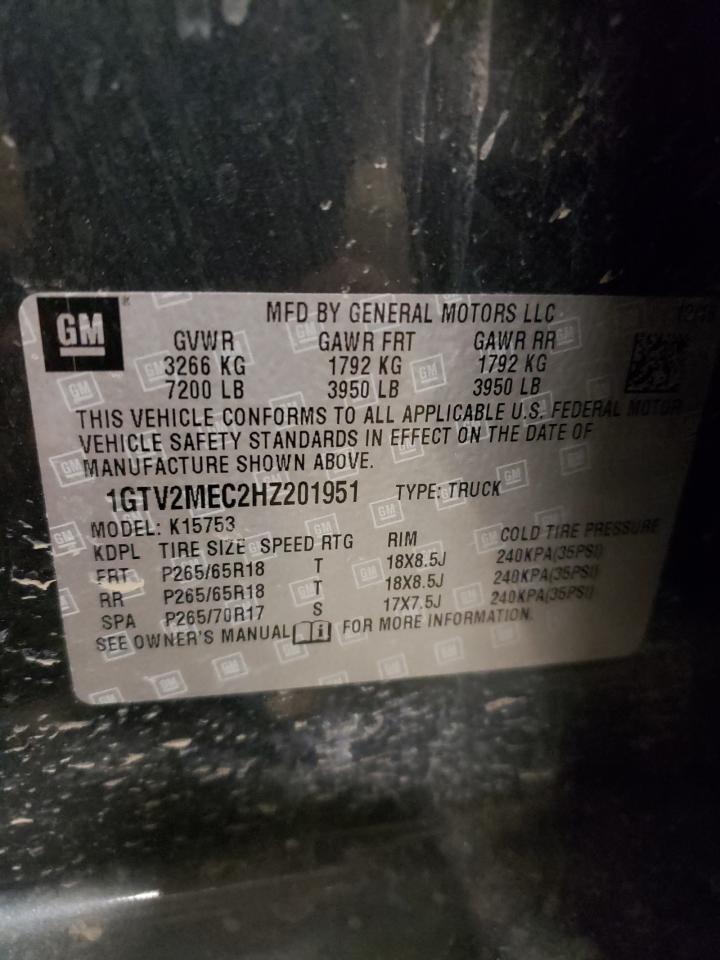 Photo 10 from auction – 2017 GMC SIERRA K15 with VIN 1GTV2MEC2HZ201951