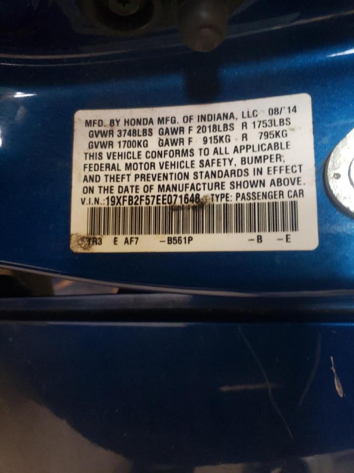 Photo 10 from auction – 2014 HONDA CIVIC LX with VIN 19XFB2F57EE071648