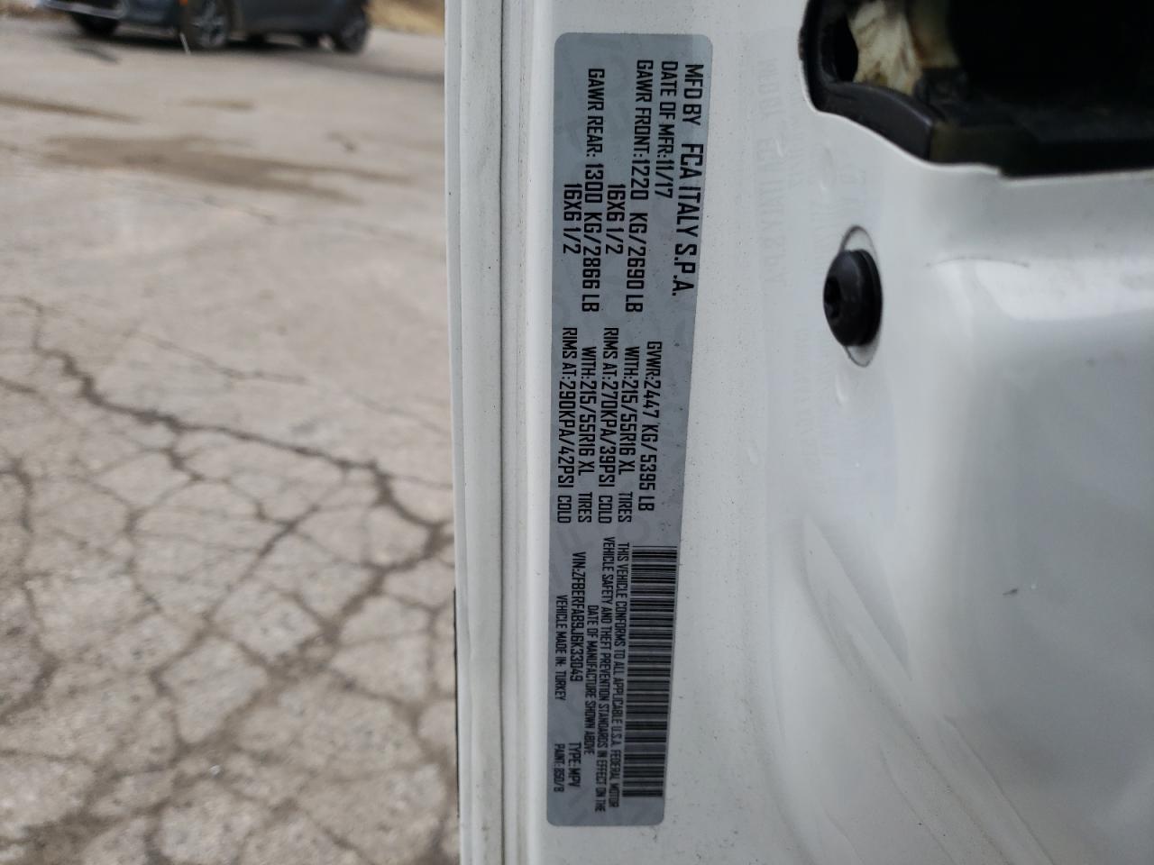 Photo 10 from auction – 2018 RAM PROMASTER with VIN ZFBERFAB9J6K33049