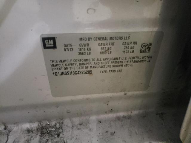 Photo 10 from auction – 2012 CHEVROLET SONIC LS with VIN 1G1JB6SH0C4225285
