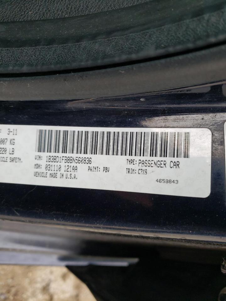 Photo 10 from auction – 2011 DODGE AVENGER MA with VIN 1B3BD1FB8BN560836